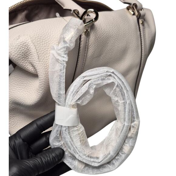 NEW Michael Kors Soft White Pebbled Leather Satchel Handbag with Gold Hardware - Picture 7 of 8